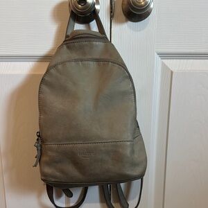 Margot Gray Leather Backpack